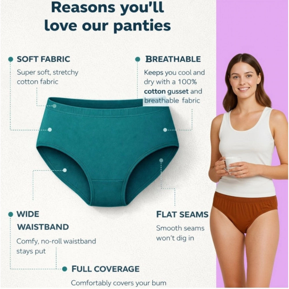 Amfyn Pack of_9 Women's Cotton Solid Hipster Panty (Multicolor)