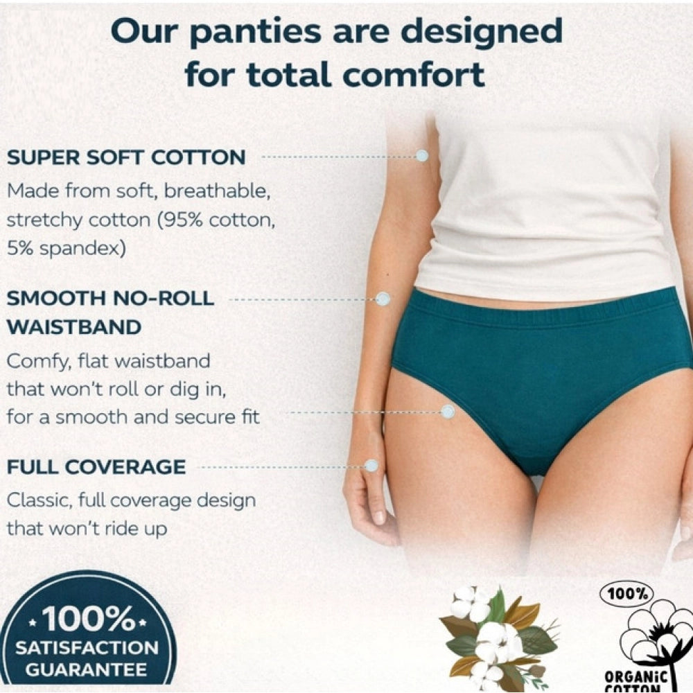 Amfyn Pack of_9 Women's Cotton Solid Hipster Panty (Multicolor)