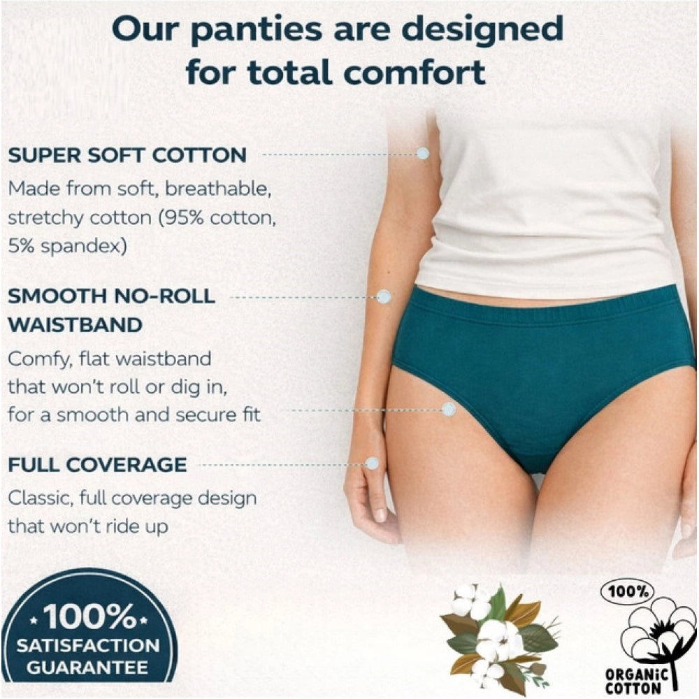 Amfyn Pack of_12 Women's Cotton Solid Hipster Panty (Multicolor)
