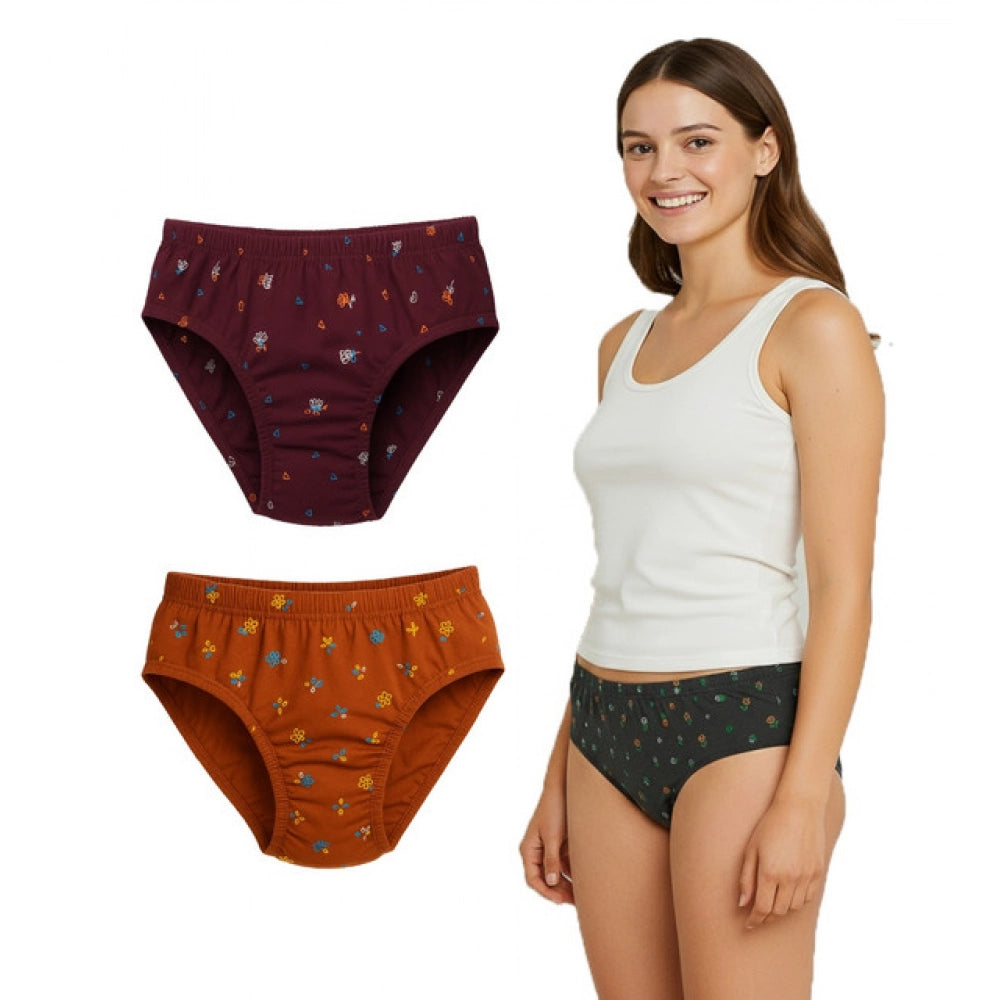 Amfyn Pack of_3 Women's Cotton Printed Hipster Panty (Multicolor)