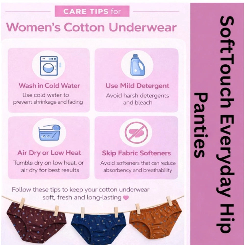 Amfyn Pack of_3 Women's Cotton Printed Hipster Panty (Multicolor)