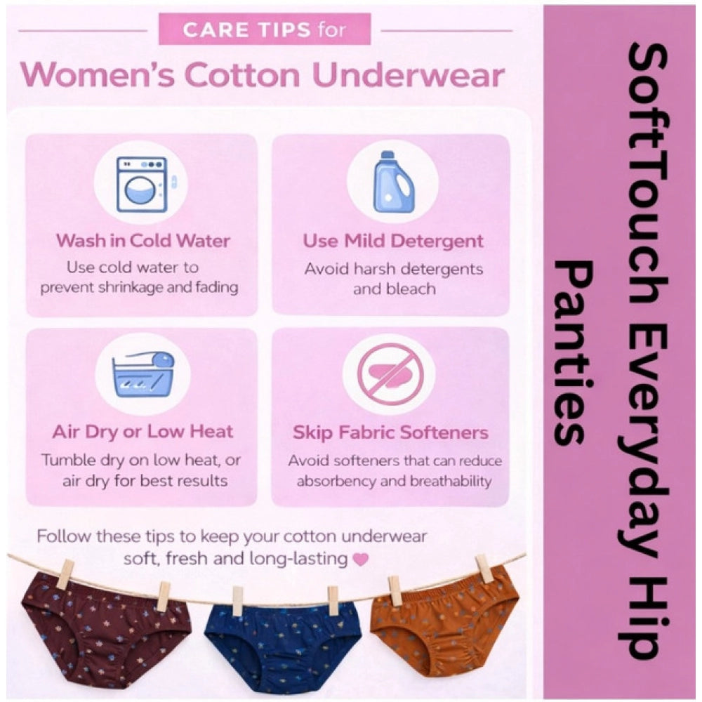 Amfyn Pack of_6 Women's Cotton Printed Hipster Panty (Multicolor)