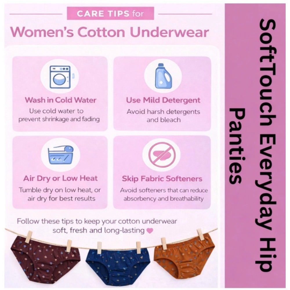 Amfyn Pack of_6 Women's Cotton Printed Hipster Panty (Multicolor)