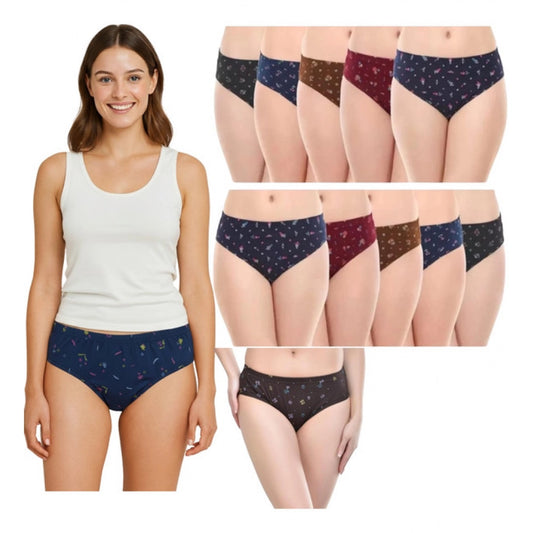 Amfyn Pack of_12 Women's Cotton Printed Hipster Panty (Multicolor)