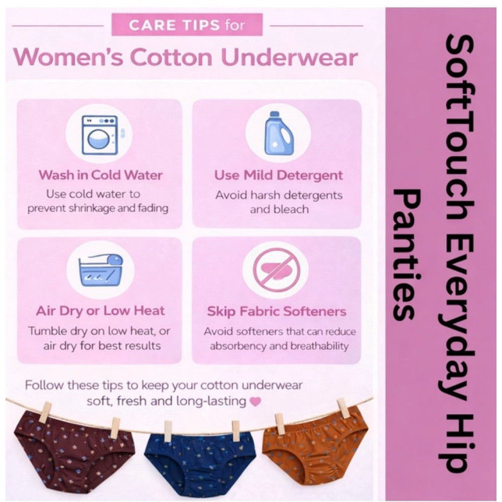 Amfyn Pack of_12 Women's Cotton Printed Hipster Panty (Multicolor)