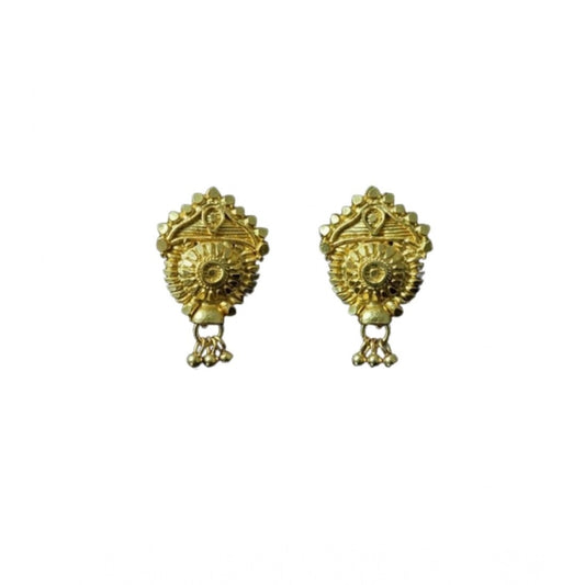 Amfyn Women's Pack of_2 Brass Gold-Plated Earrings (Gold)