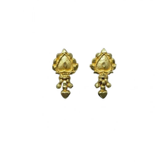 Amfyn Women's Pack of_2 Brass Gold-Plated Earrings (Gold)