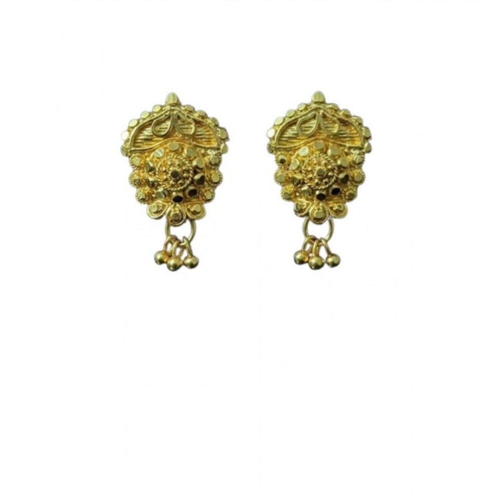 Amfyn Women's Pack of_2 Brass Gold-Plated Earrings (Gold)