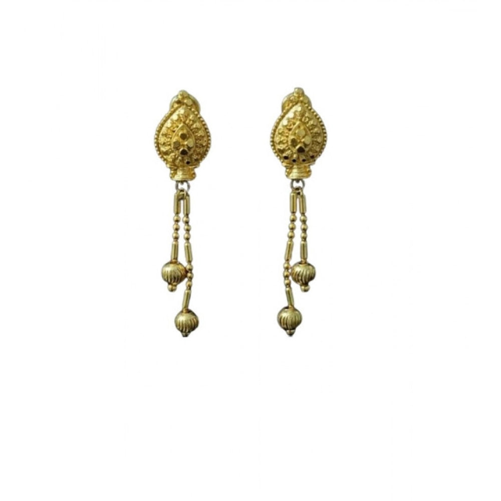 Amfyn Women's Pack of_2 Brass Gold-Plated Earrings (Gold)