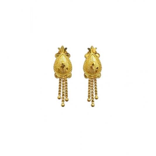 Amfyn Women's Pack of_2 Brass Gold-Plated Earrings (Gold)