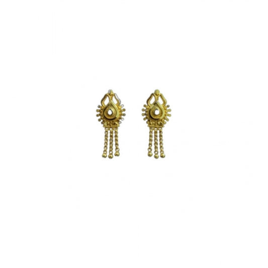 Amfyn Women's Pack of_2 Brass Gold-Plated Earrings (Gold)