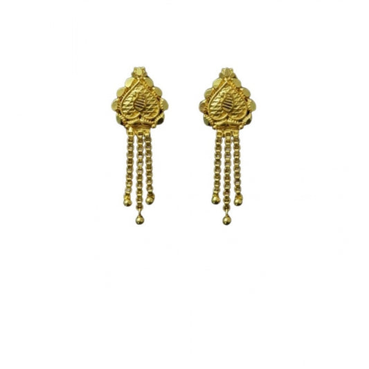 Amfyn Women's Pack of_2 Brass Gold-Plated Earrings (Gold)