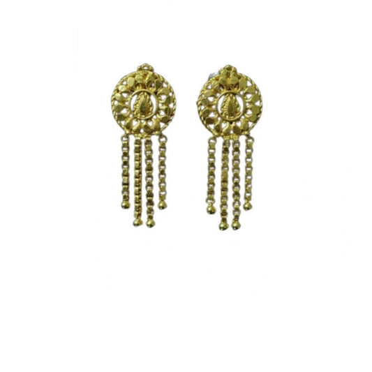 Amfyn Women's Pack of_2 Brass Gold-Plated Earrings (Gold)