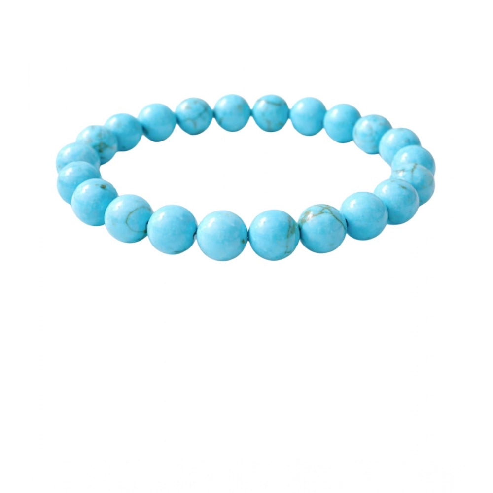 Amfyn Natural Crystal 8mm Turquoise Bracelet (Sky Blue)