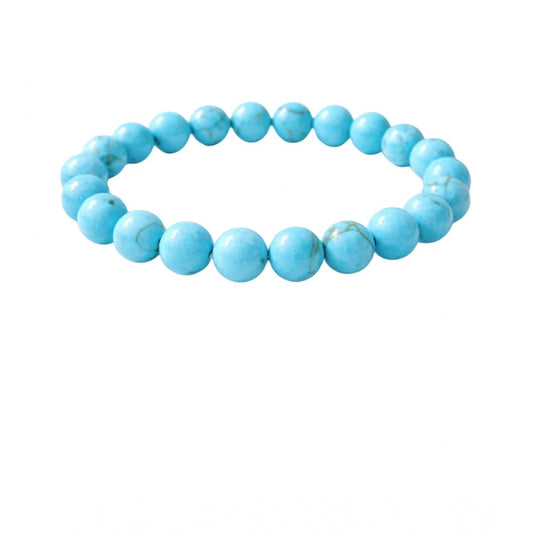 Amfyn Natural Crystal 8mm Turquoise Bracelet (Sky Blue)