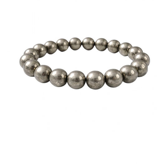 Amfyn Natural Crystal 8mm Pyrite Bracelet  (Grey)