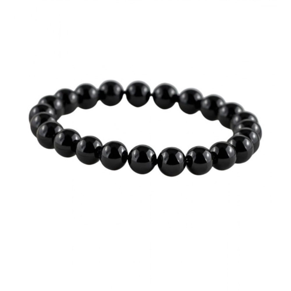 Amfyn Natural Crystal 8mm Black Tourmaline Bracelet (Black)