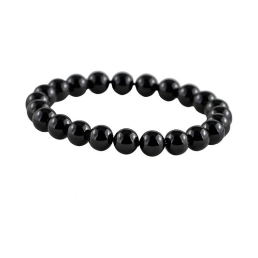 Amfyn Natural Crystal 8mm Black Tourmaline Bracelet (Black)