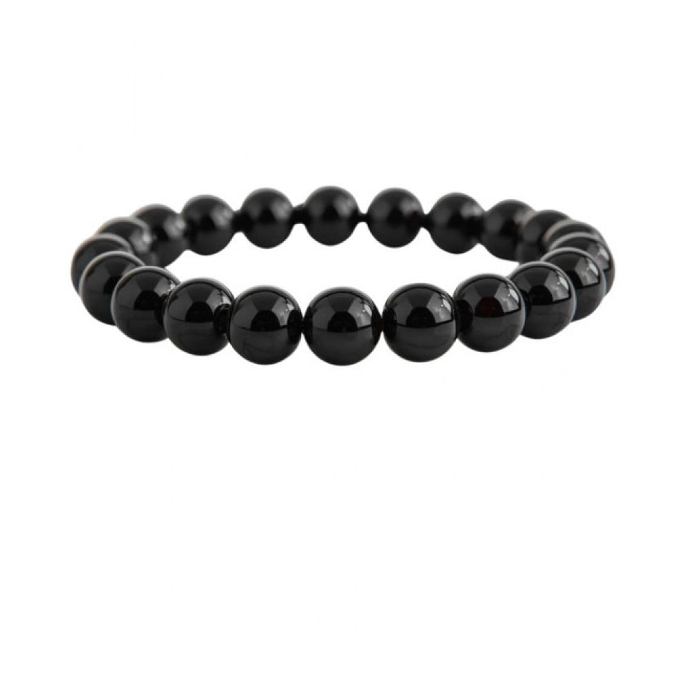 Amfyn Natural Crystal 8mm Black Obsidian Bracelet (Black)