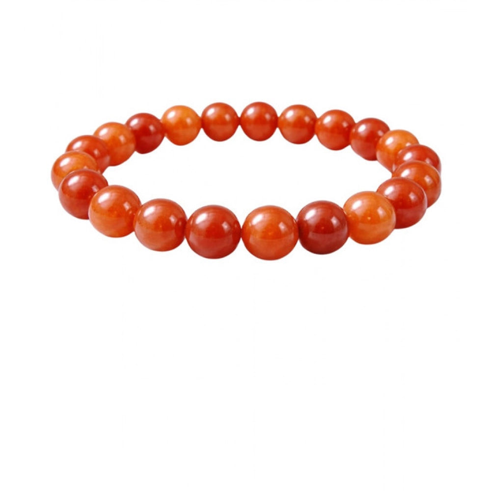 Amfyn Natural Crystal 8mm Carnelian Bracelet (Red)