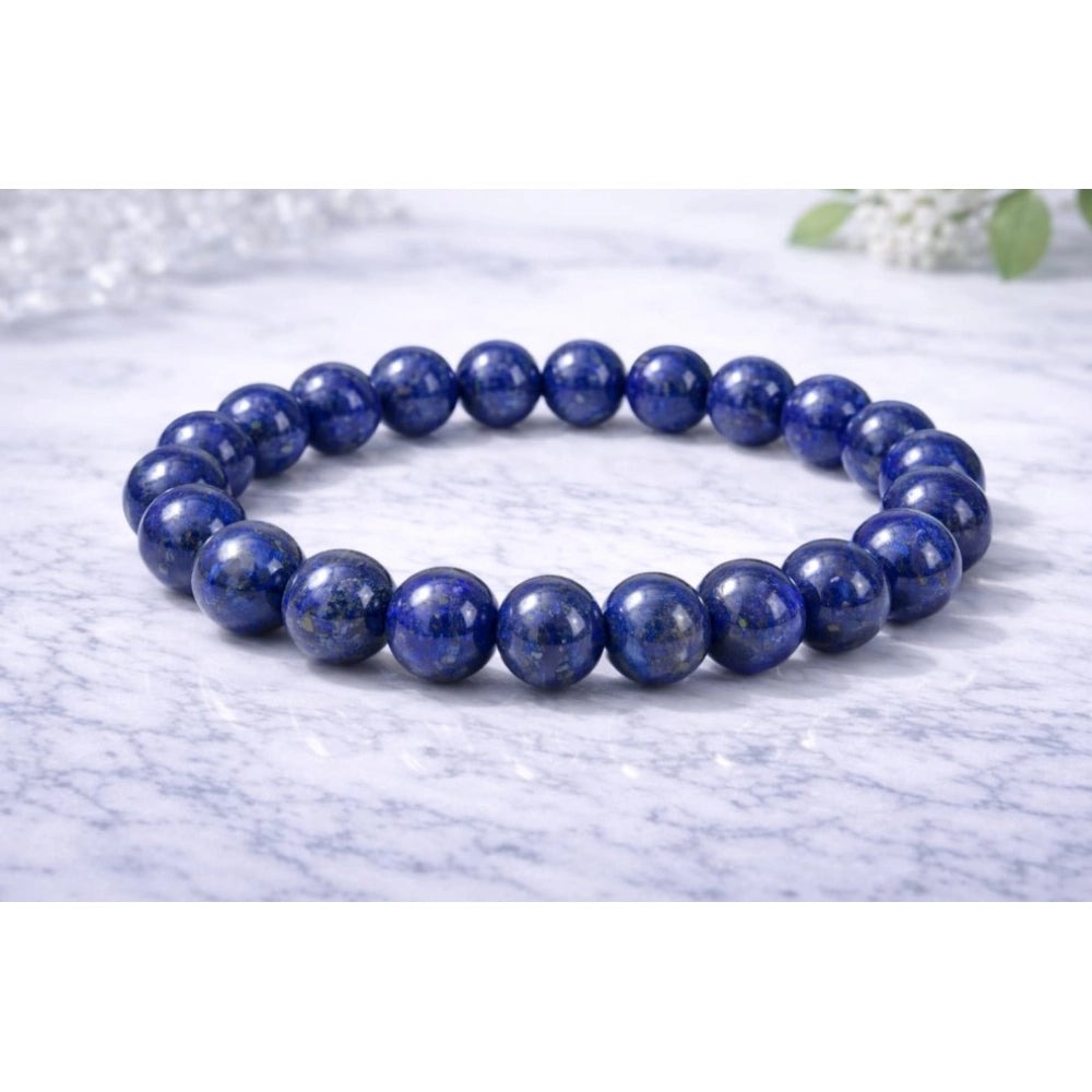 Amfyn Natural Crystal 8mm Lapis Lazuli Bracelet (Dark Purple)