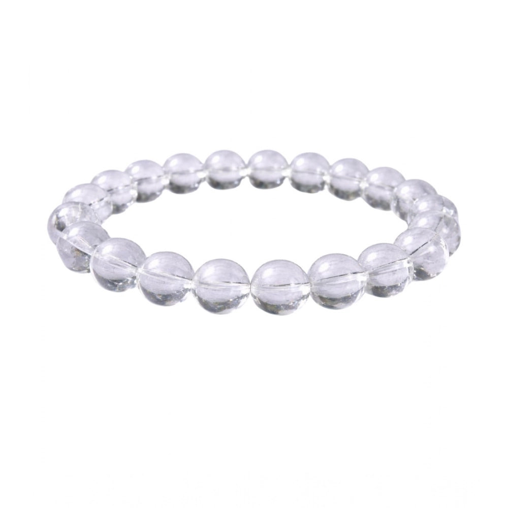 Amfyn Natural Crystal 8mm Clear Quartz Bracelet (White)