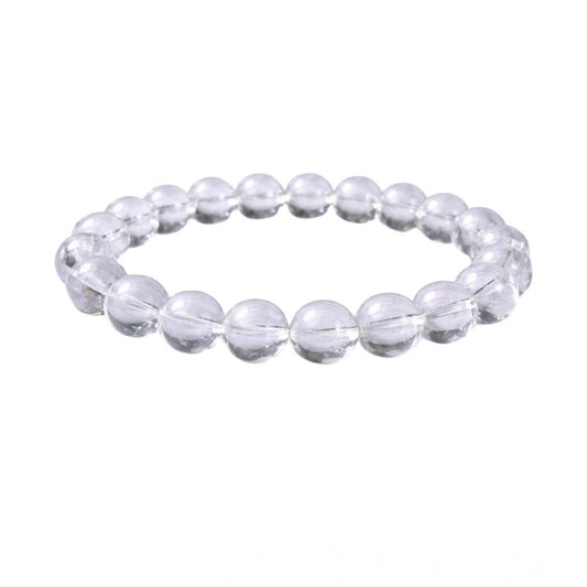Amfyn Natural Crystal 8mm Clear Quartz Bracelet (White)