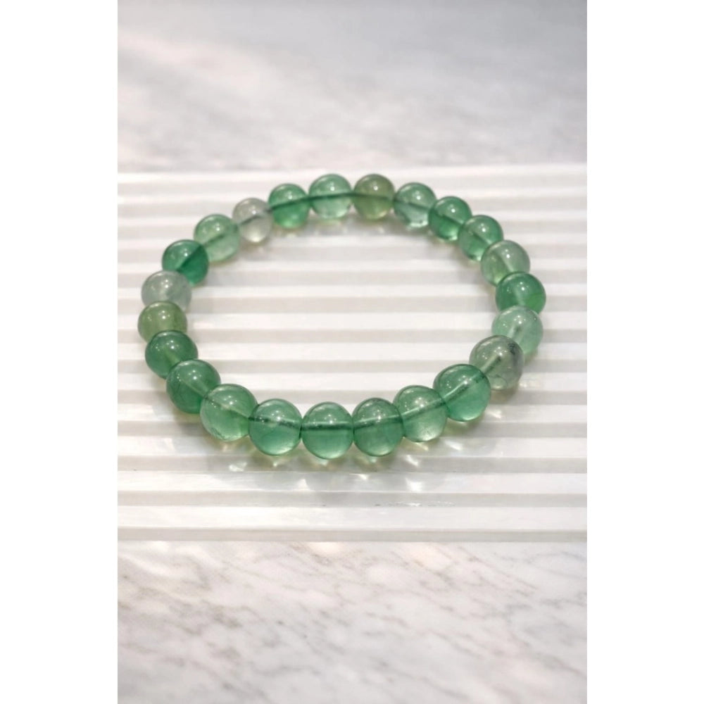 Amfyn Natural Crystal 8mm Fluorite Bracelet  (Green)