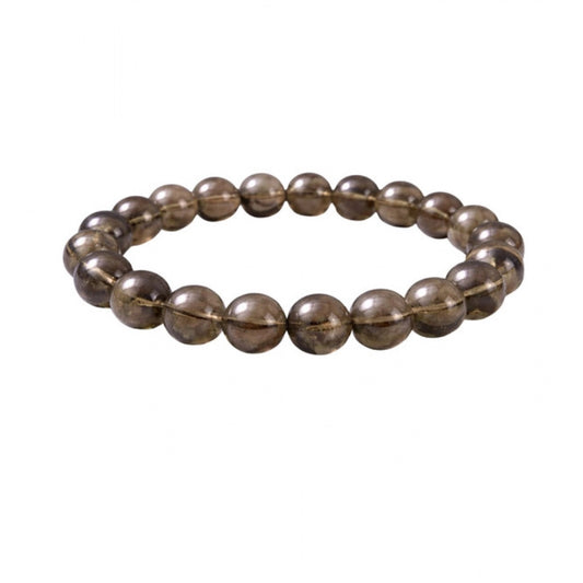 Amfyn Natural Crystal 8mm Smoky Quartz Bracelet  (Brown)