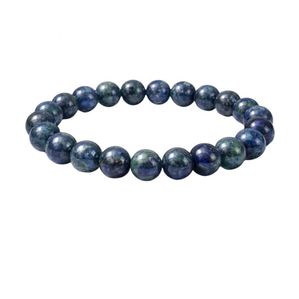 Amfyn Natural Crystal 8mm Azurite Bracelet  (Dark Green)