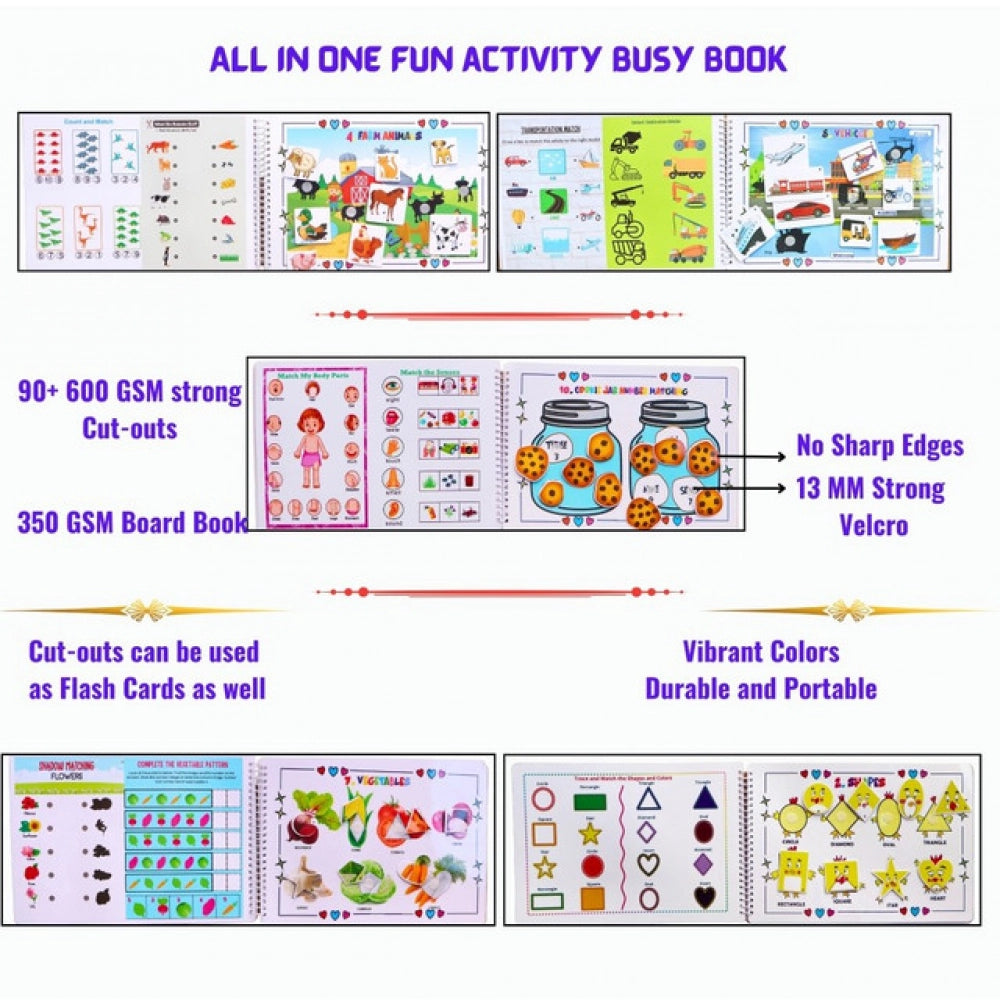 Amfyn My First Busy Book – Fun And Educational Activity Kit for Kids (2-4 Years, Multicolor)
