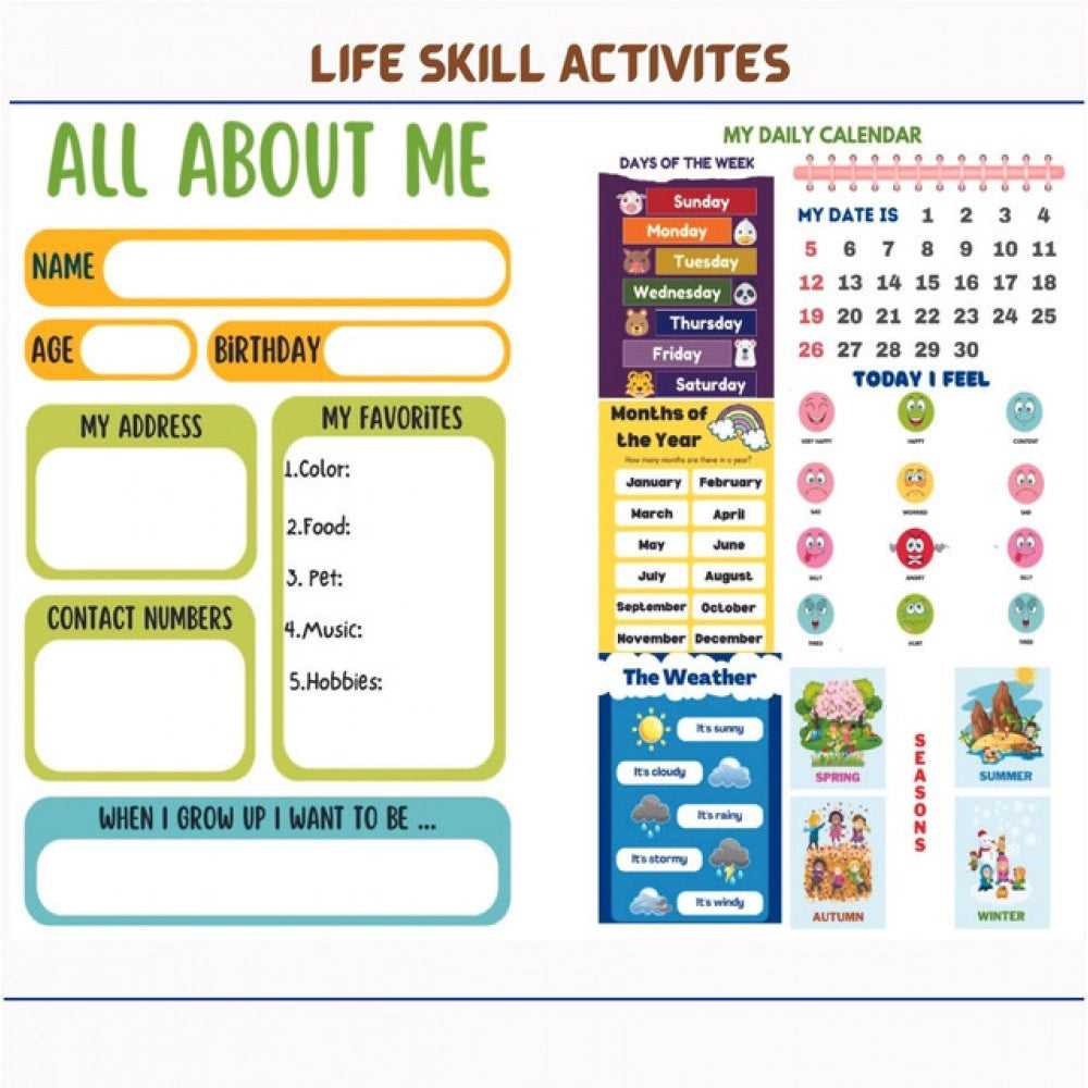 Amfyn Montessori Busy Book – Early Learning Activity Set (2–4 Years, Multicolor)