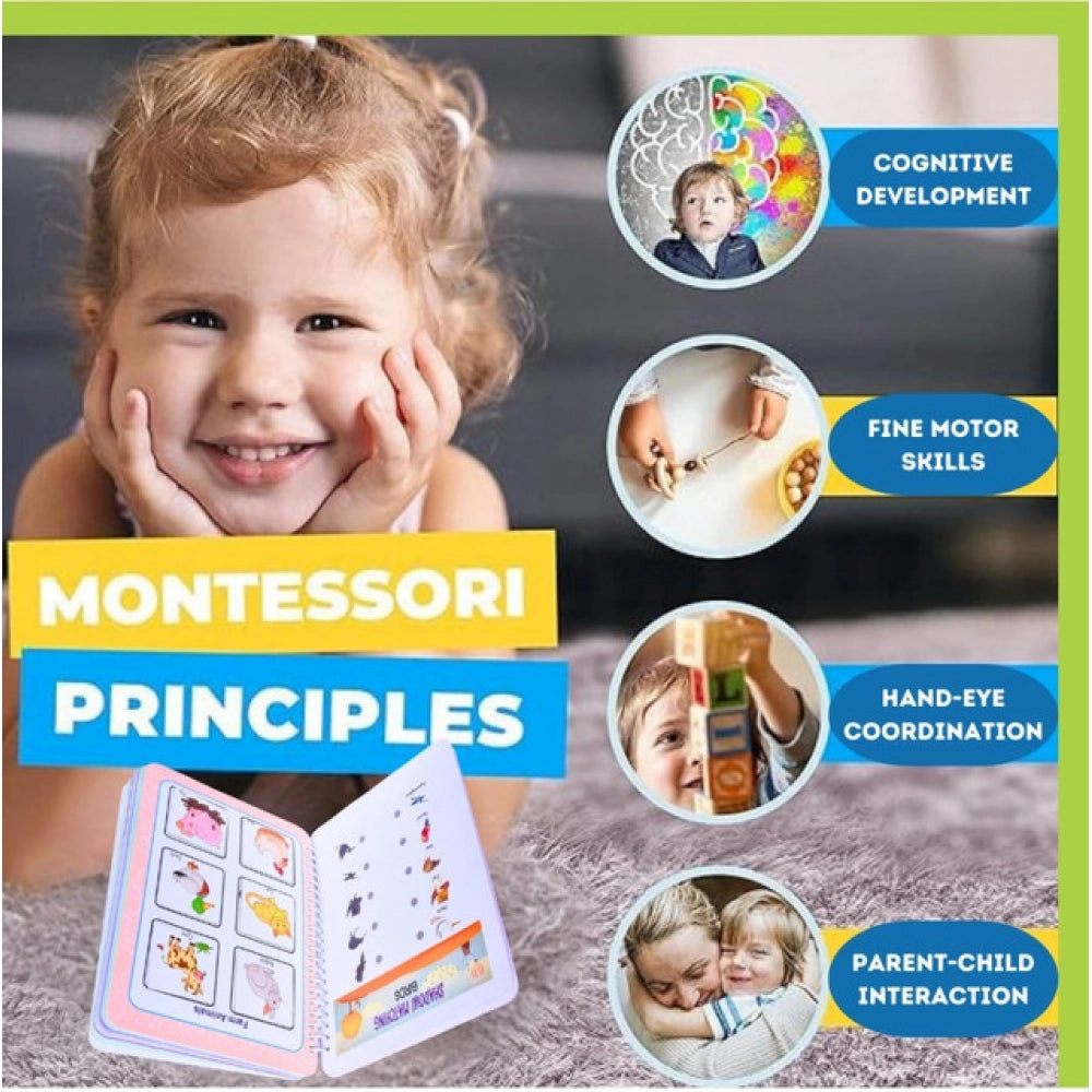 Amfyn Montessori Busy Book Benefits– Complete Early Learning Activity Book (2–4 Years, Multicolor)