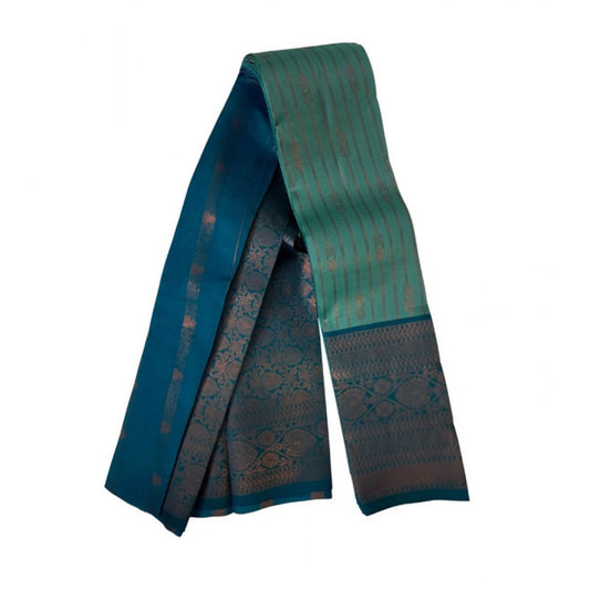 Amfyn Women's Soft Silk Wooven Saree With Unstitched Blouse 5.5Mtr (Dark Pista)