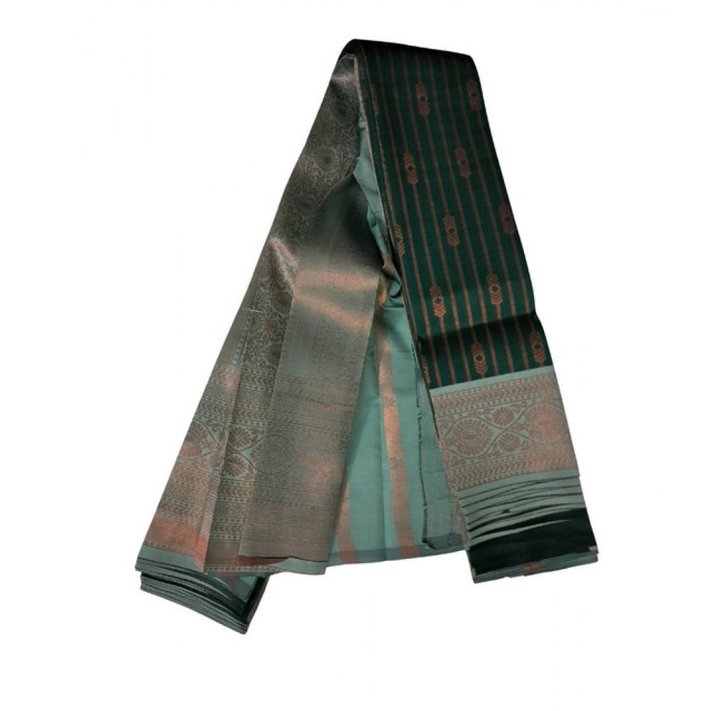 Amfyn Women's Soft Silk Wooven Saree With Unstitched Blouse 5.5Mtr (Green)