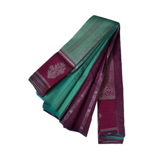 Amfyn Women's Soft Silk Wooven Saree With Unstitched Blouse 5.5Mtr (Dark Pista)