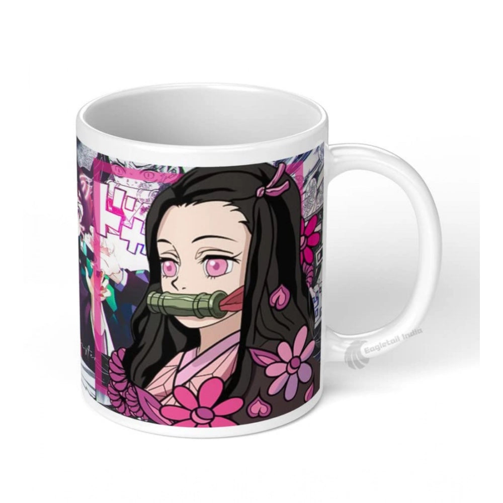 Amfyn Anime Kamado Nezuko Ceramic Printed Coffee Mug (White)