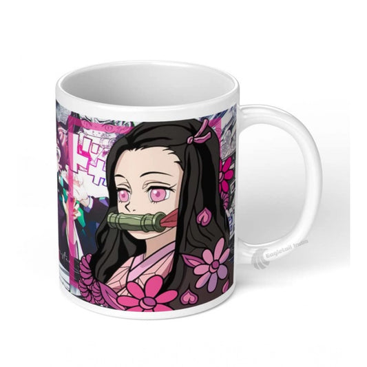 Amfyn Anime Kamado Nezuko Ceramic Printed Coffee Mug (White)