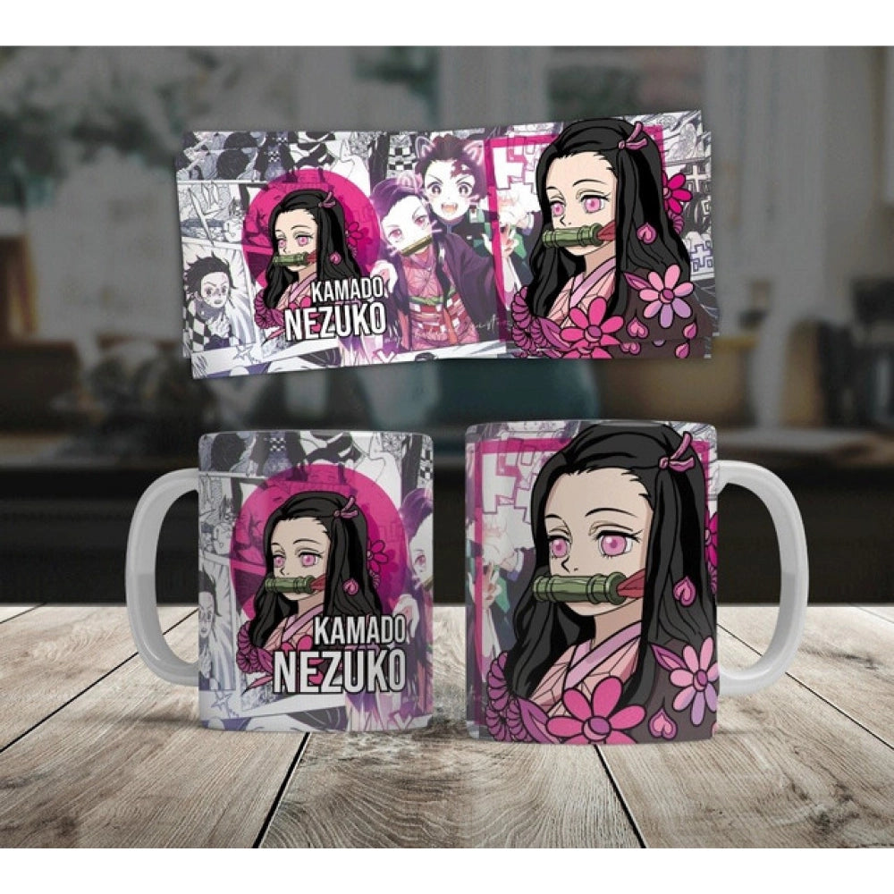 Amfyn Anime Kamado Nezuko Ceramic Printed Coffee Mug (White)