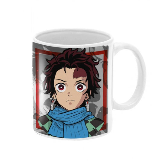 Amfyn Anime Kamado Tanjiro Ceramic Printed Coffee Mug (White)