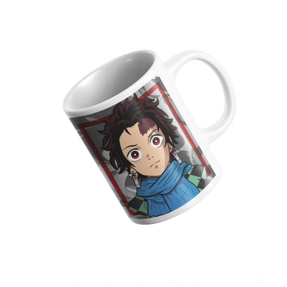 Amfyn Anime Kamado Tanjiro Ceramic Printed Coffee Mug (White)