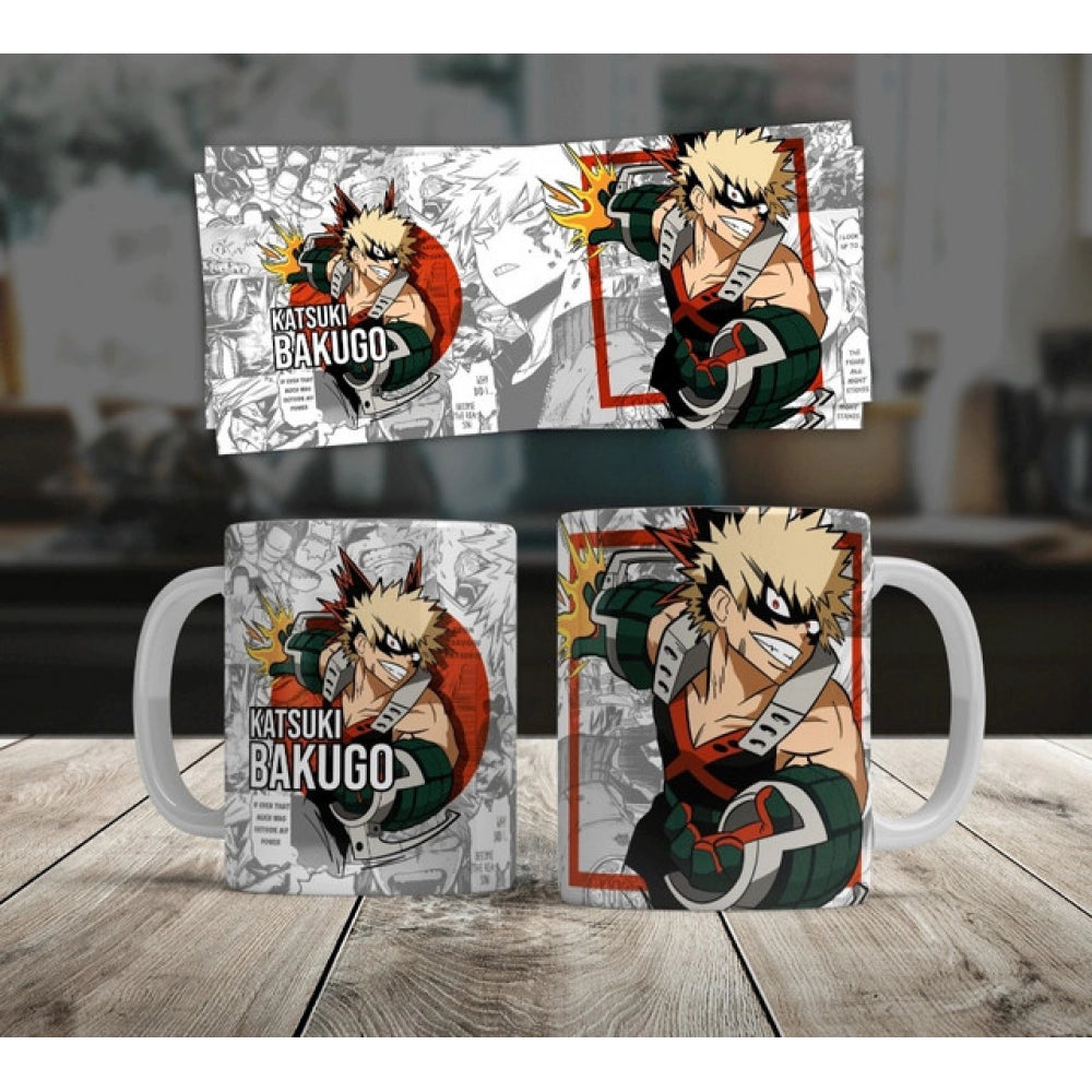 Amfyn Anime Katsuki Bakugo Ceramic Printed Coffee Mug (White)