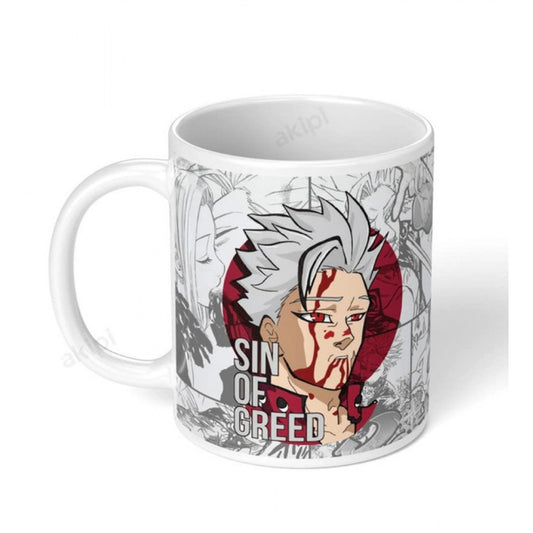 Amfyn Anime Ban (Sin of Greed) Ceramic Printed Coffee Mug (White)