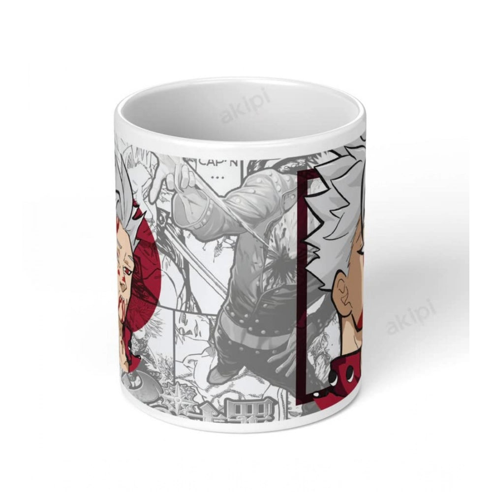 Amfyn Anime Ban (Sin of Greed) Ceramic Printed Coffee Mug (White)