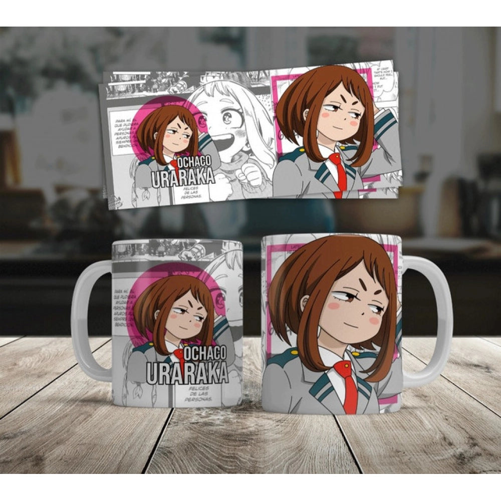Amfyn Anime Ochaco Uraraka Ceramic Printed Coffee Mug (White)