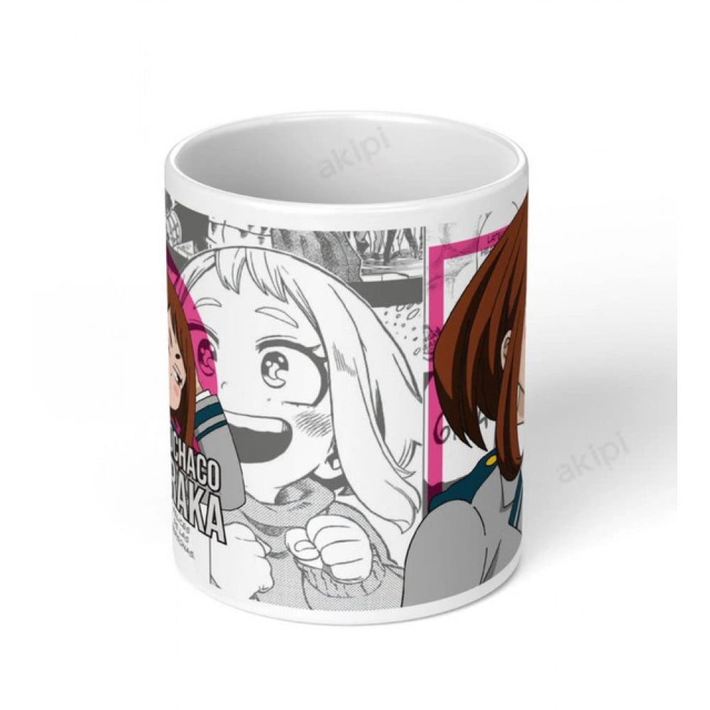 Amfyn Anime Ochaco Uraraka Ceramic Printed Coffee Mug (White)