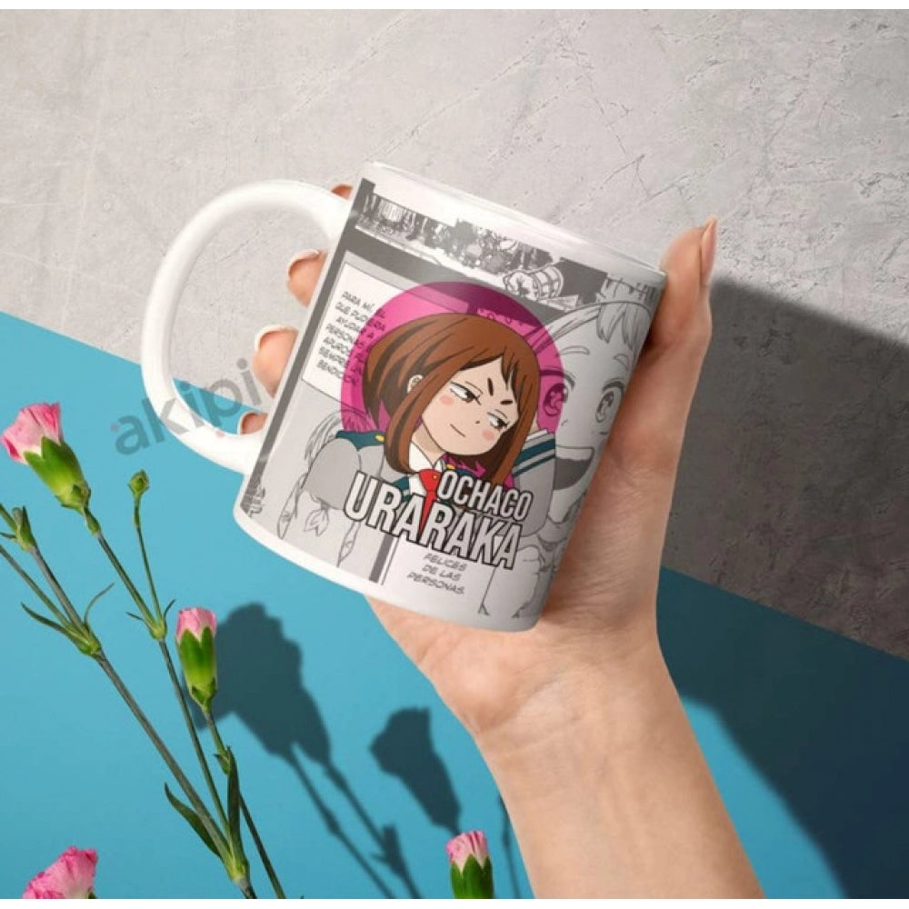 Amfyn Anime Ochaco Uraraka Ceramic Printed Coffee Mug (White)