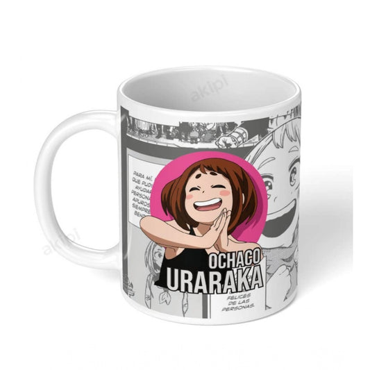 Amfyn Anime Ochaco Uraraka Ceramic Printed Coffee Mug (White)