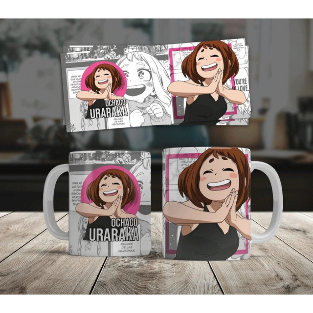 Amfyn Anime Ochaco Uraraka Ceramic Printed Coffee Mug (White)