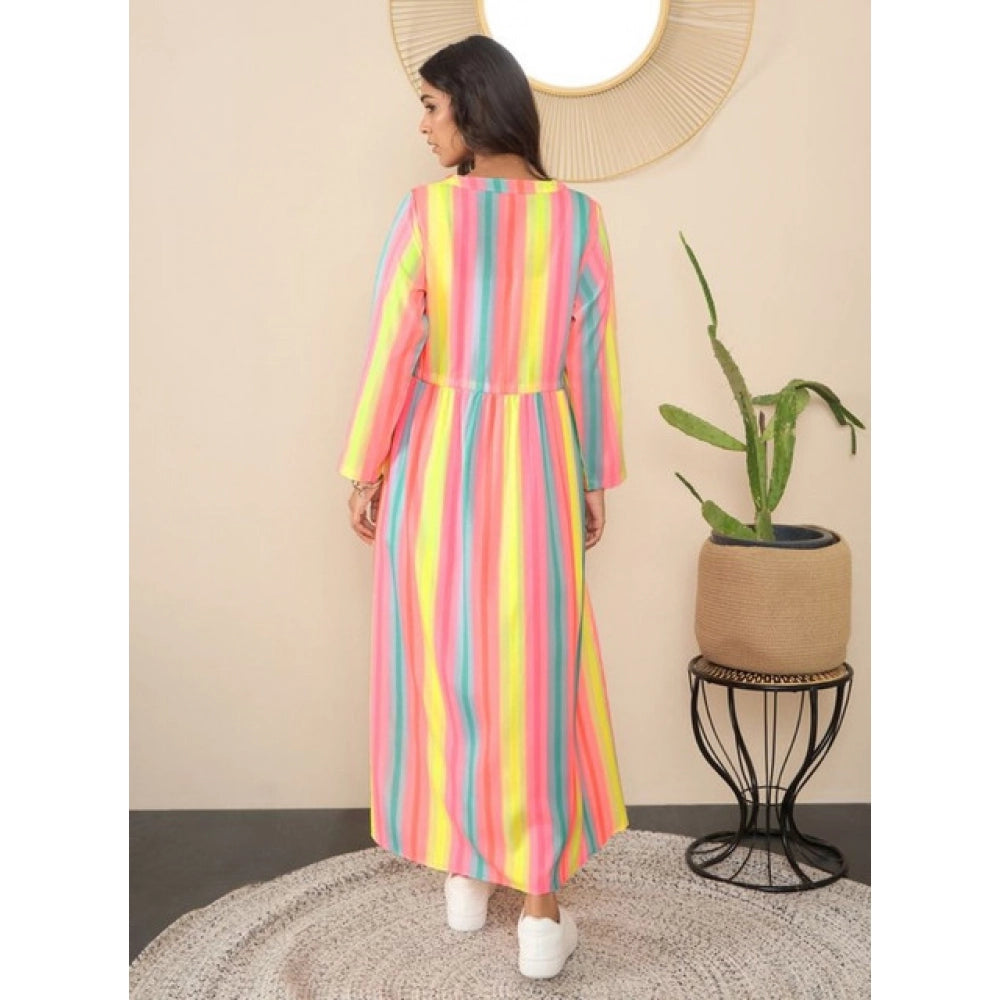 Amfyn Women's Polyester Crepe Printed Long Sleeves Shrug (Multicolor)